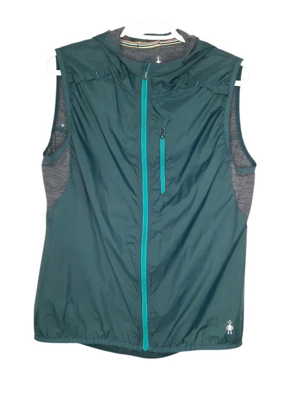 Smartwool Nylon Lightweight Hooded Vest Merino Wool Trim Womens Size M Packable
